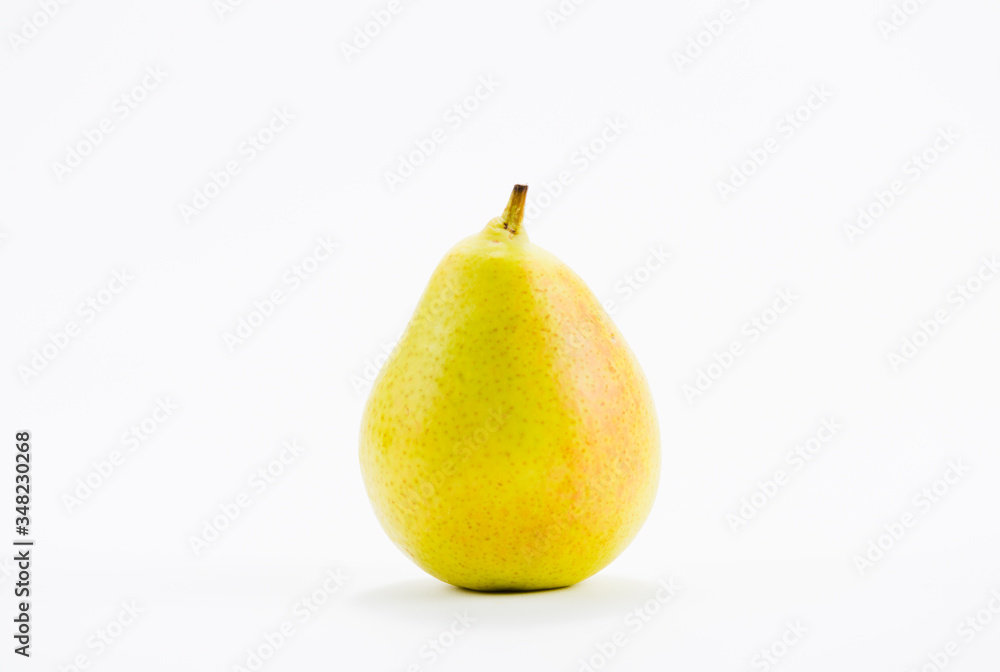 Green pear isolated one pear on a white background. Green pear isolated one pear on a white background.