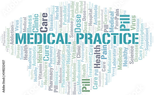 Medical Practice word cloud collage made with text only.