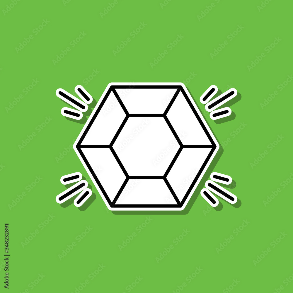 Fototapeta premium Diamond sticker icon. Simple thin line, outline vector of beauty, make up, cosmetics icons for ui and ux, website or mobile application