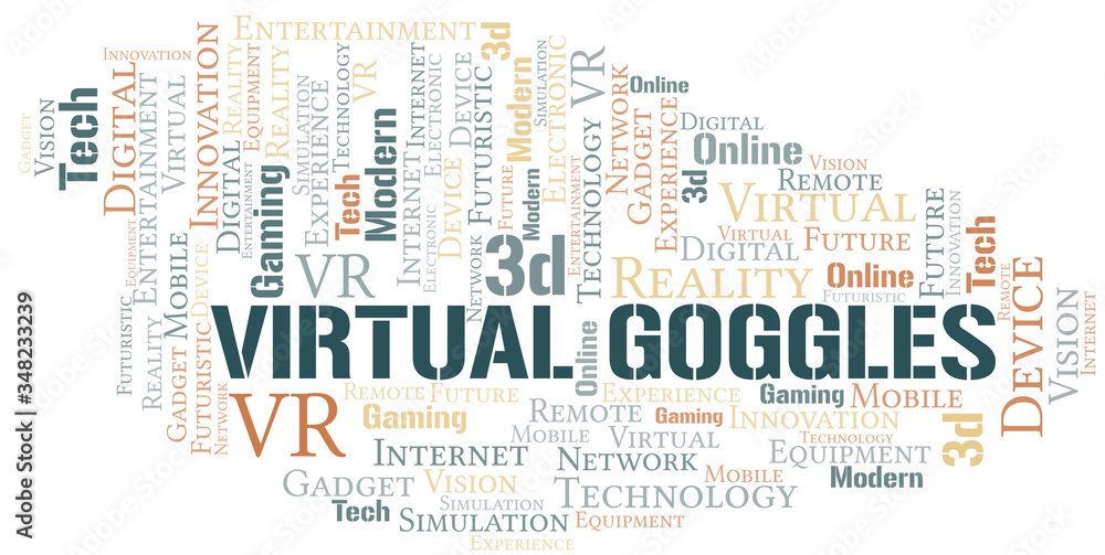 Fototapeta premium Virtual Goggles word cloud collage made with text only.