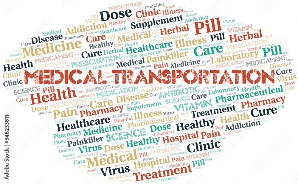 Obraz premium Medical Transportation word cloud collage made with text only.