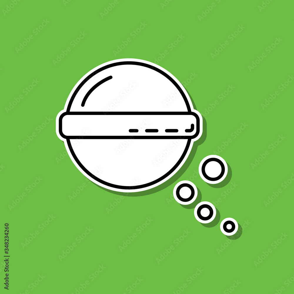 Soap sticker icon. Simple thin line, outline vector of beauty, make up, cosmetics icons for ui and ux, website or mobile application Soap sticker icon. Simple thin line, outline vector of beauty, make up, cosmetics icons for ui and ux, website or mobile application