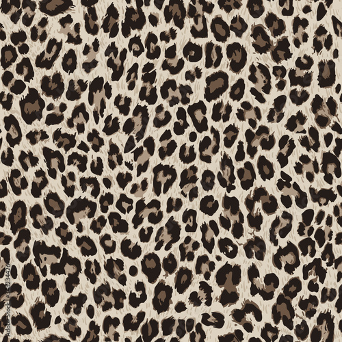 Vector seamless pattern. Leopard skin texture