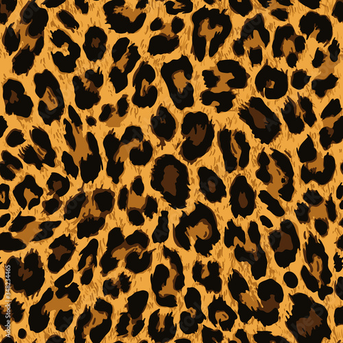 Vector seamless pattern. Leopard skin texture