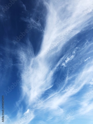 Beautiful clouds in the blue sky view