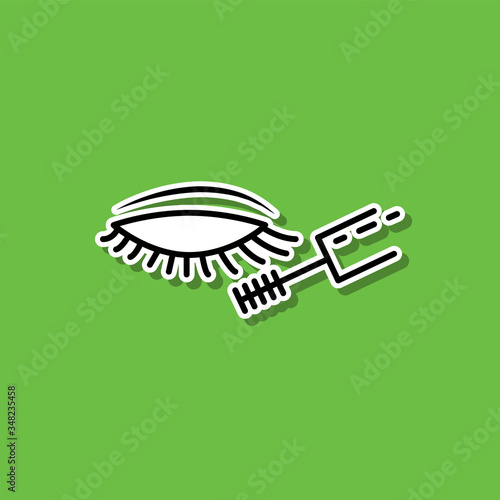 Carcasses on eyelashes sticker icon. Simple thin line, outline vector of beauty, make up, cosmetics icons for ui and ux, website or mobile application