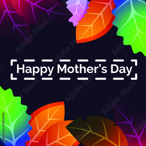 Happy Mother's dayPostcard to mother's day, with paper flowers. Illustration can be used in the newsletter, brochures, postcards, tickets. Congratulations on holiday vector illustration in a flat dsgn photo