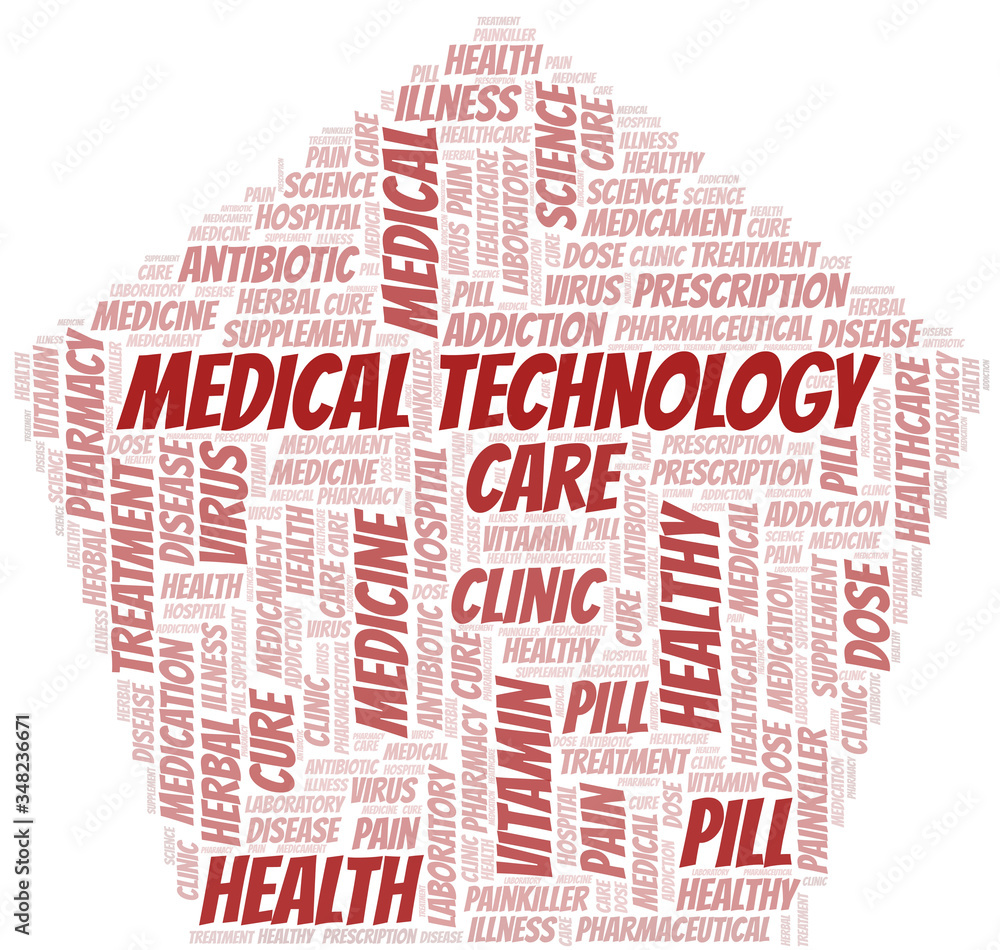 Medical Technology word cloud collage made with text only.