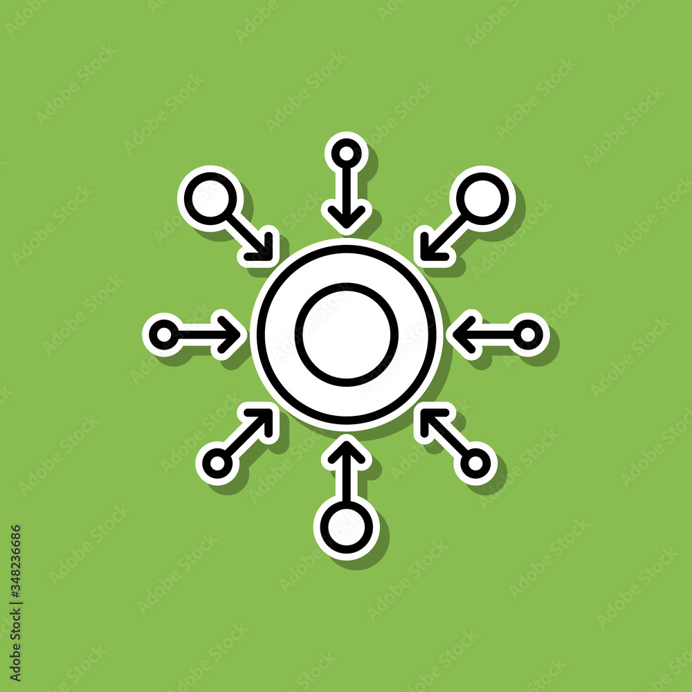 Decentralized sticker icon. Simple thin line, outline vector of bitcoin blockchain icons for ui and ux, website or mobile application Decentralized sticker icon. Simple thin line, outline vector of bitcoin blockchain icons for ui and ux, website or mobile application