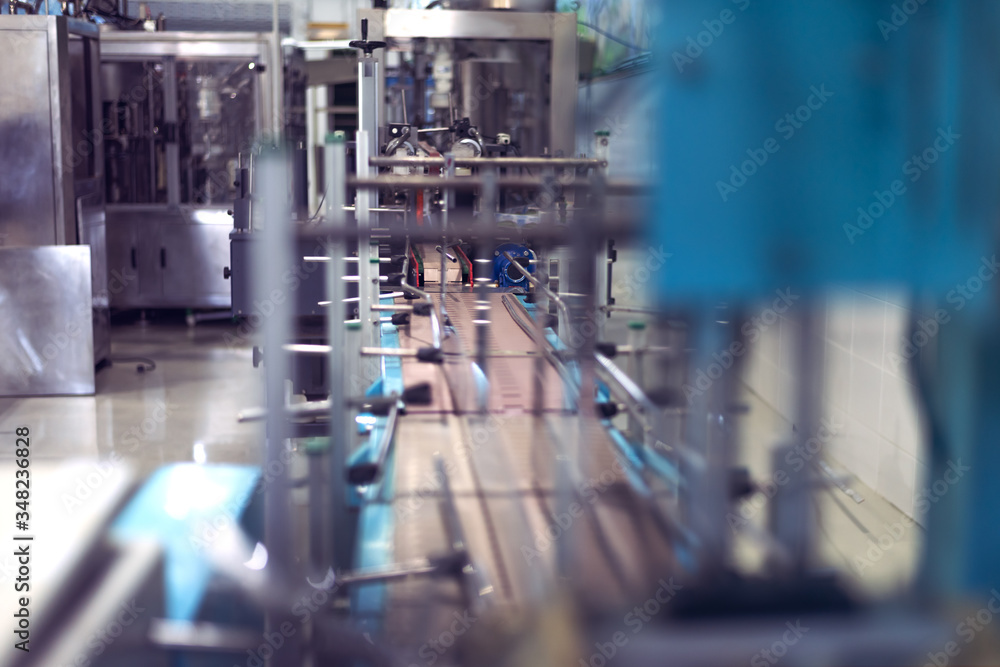 Drinking water of factory or plant production, industrial interior, water treatment plant, water purification and delivery business, combating the lack of clean water among the population Drinking water of factory or plant production, industrial interior, water treatment plant, water purification and delivery business, combating the lack of clean water among the population