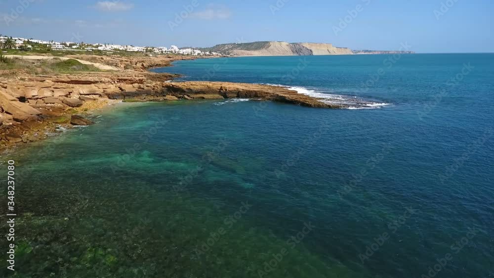 Aerial. Amazing view of the atlantic coast of Europe, in slow motion. Portugal Algarve Aerial. Amazing view of the atlantic coast of Europe, in slow motion. Portugal Algarve