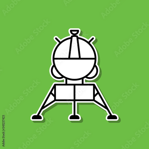 Planetary station sticker icon. Simple thin line, outline vector of cartooning space icons for ui and ux, website or mobile application