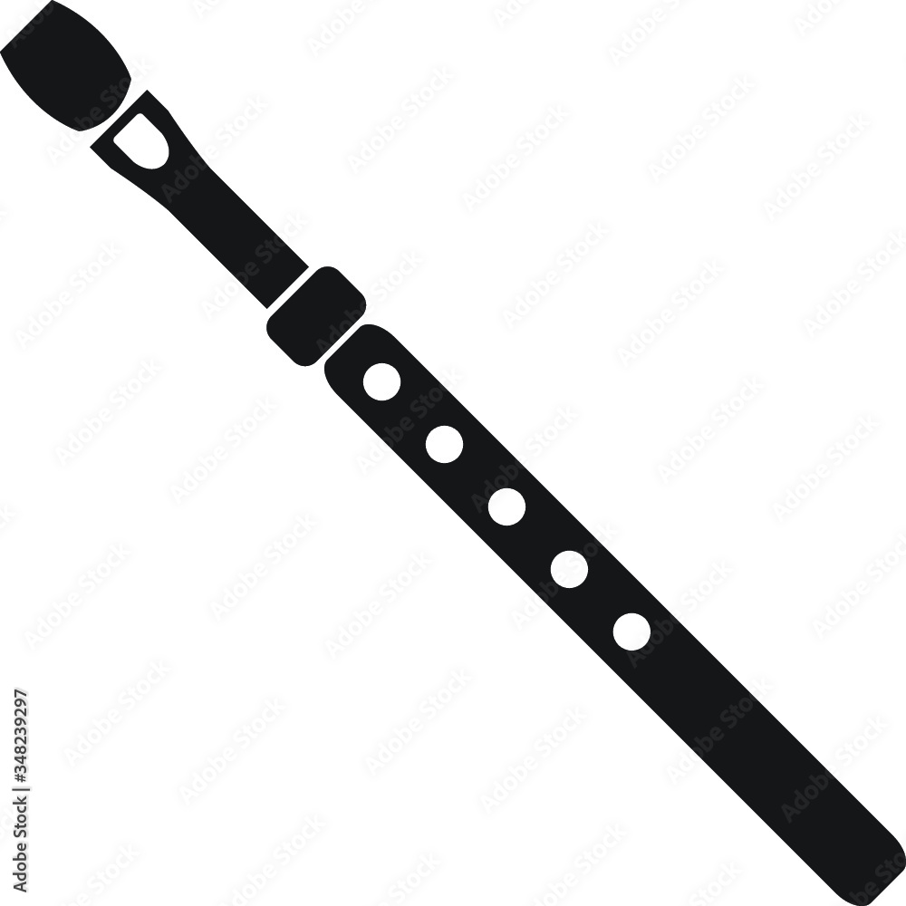 Flute musical instrument vector icon Flute musical instrument vector icon