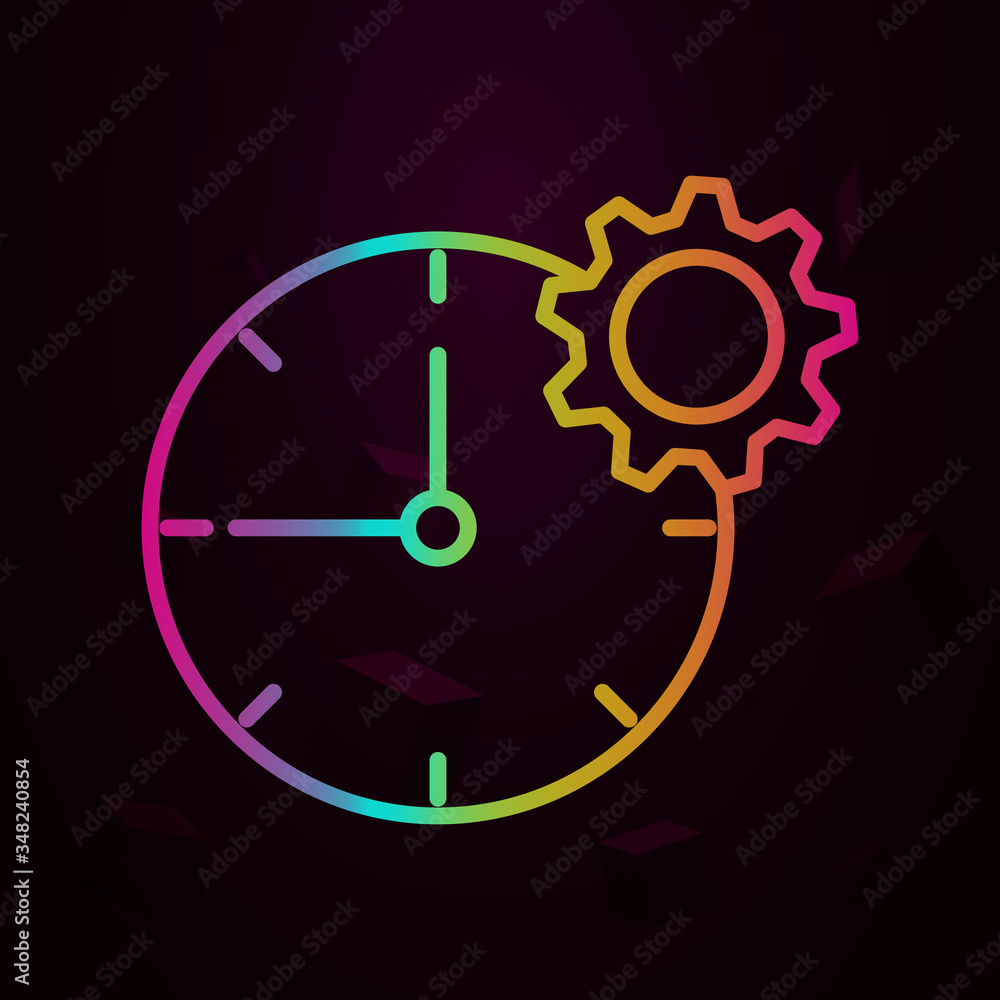 clock, gear, settings nolan icon Simple thin line, outline vector of Business icons for ui and ux, website or mobile application clock, gear, settings nolan icon Simple thin line, outline vector of Business icons for ui and ux, website or mobile application