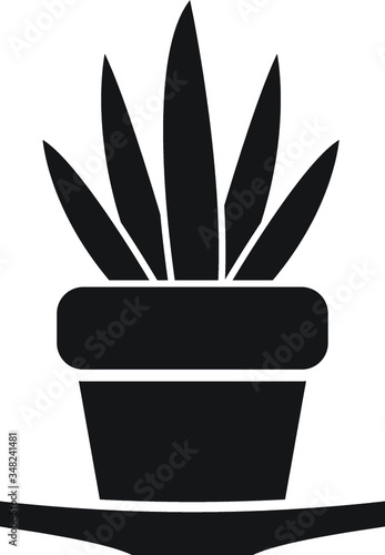 Plant in pot, flower, exotic houseplant vector icon. gardening icon