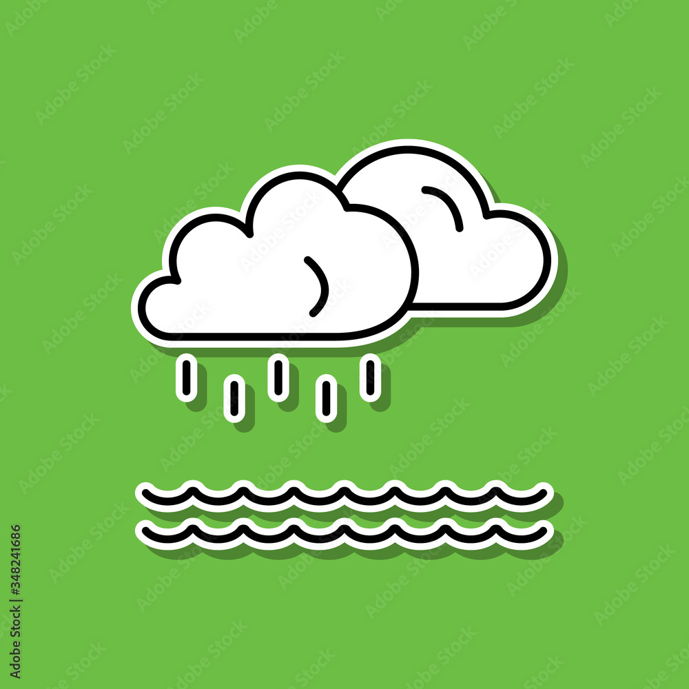 Water resource sticker icon. Simple thin line, outline vector of ecology icons for ui and ux, website or mobile application Water resource sticker icon. Simple thin line, outline vector of ecology icons for ui and ux, website or mobile application