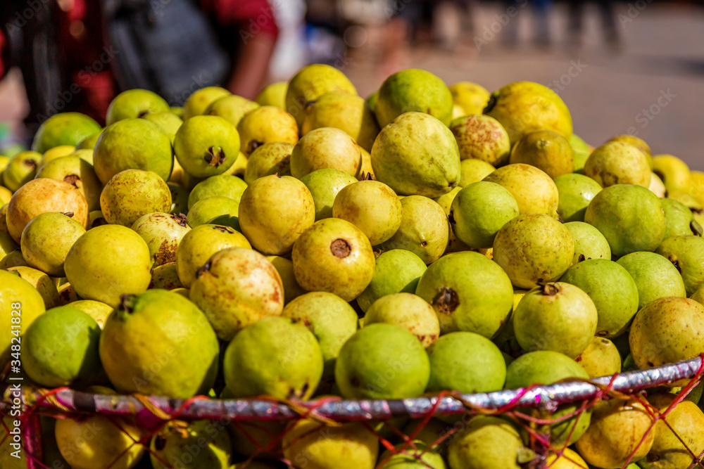 Fresh guava fruits in the street market
