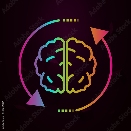 brain, arrow, inspiring change nolan icon Simple thin line, outline vector of Business icons for ui and ux, website or mobile application