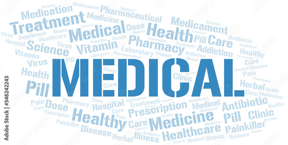 Medical word cloud collage made with text only. Medical word cloud collage made with text only.