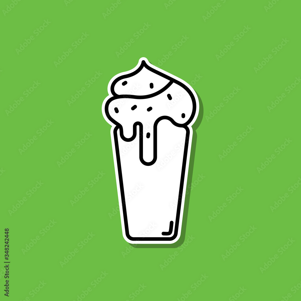 Ice cream sticker icon. Simple thin line, outline vector of food and drink icons for ui and ux, website or mobile application Ice cream sticker icon. Simple thin line, outline vector of food and drink icons for ui and ux, website or mobile application