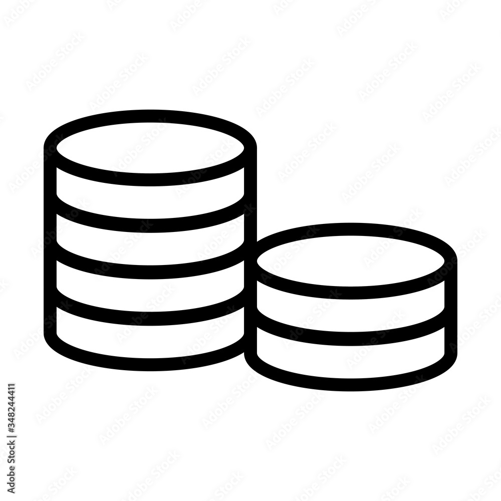 shopping online concept, data servers icon, line style shopping online concept, data servers icon, line style