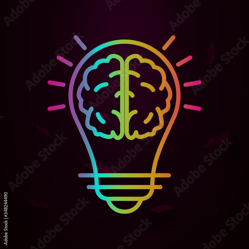 bulb, brain, creative nolan icon Simple thin line, outline vector of Business icons for ui and ux, website or mobile application