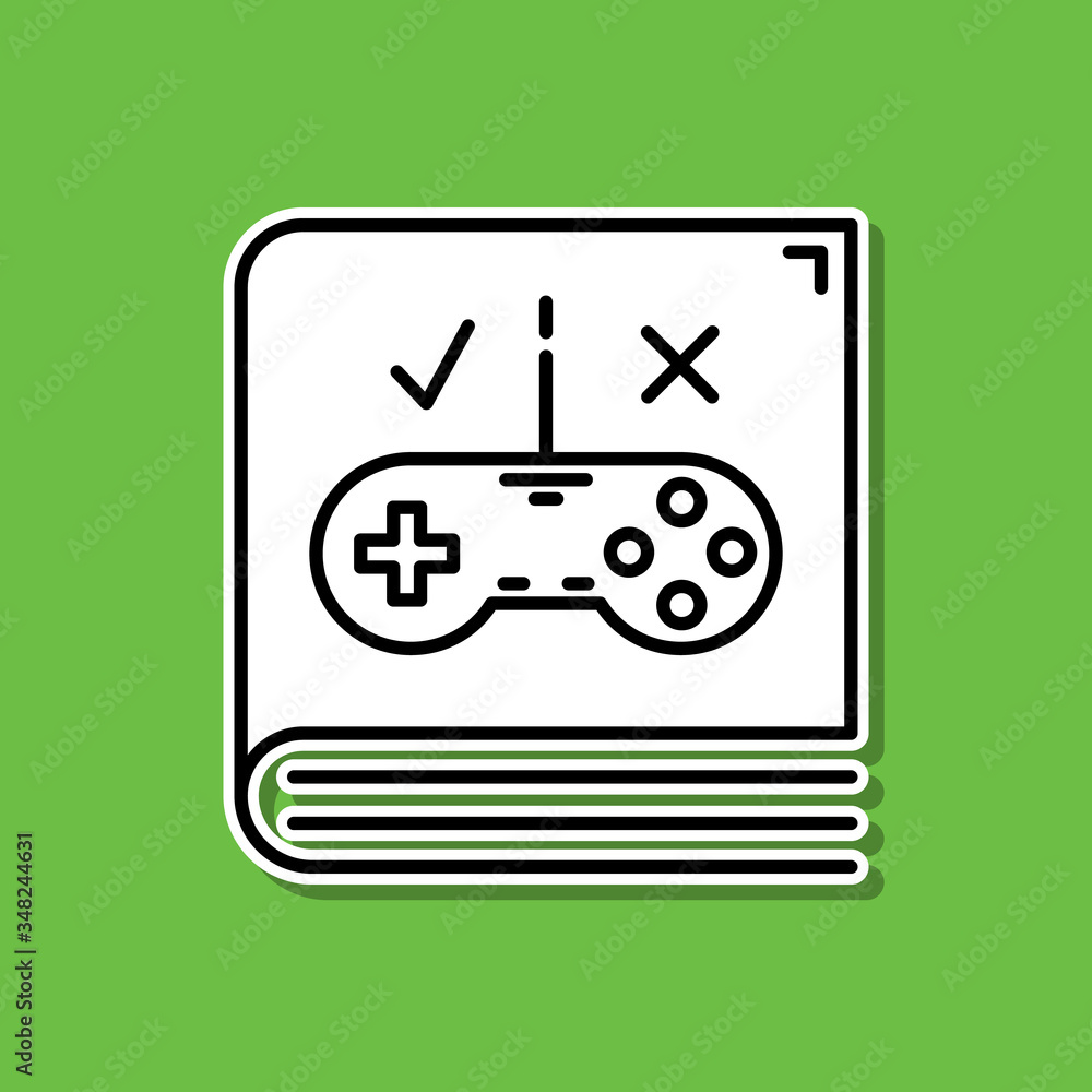 Game rules sticker icon. Simple thin line, outline vector of game development icons for ui and ux, website or mobile application Game rules sticker icon. Simple thin line, outline vector of game development icons for ui and ux, website or mobile application