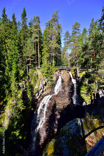 Styggforsen, Wasserfall nahe der Ortschaft Boda in der schwedischen Gemeinde Rättvik in Dalarna im Herbst photo