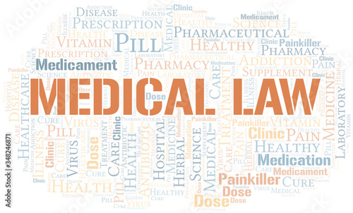 Medical Law word cloud collage made with text only.