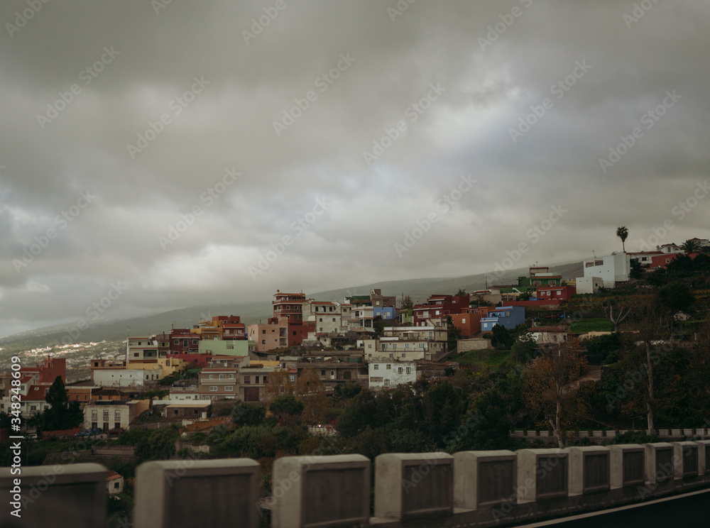 Fototapeta premium storm clouds over Spanish city