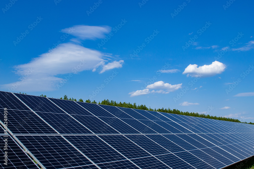 PV solar plant. Photovoltaic station PV solar plant. Photovoltaic station