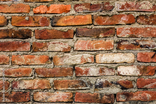 A classic orange old brick wall texture