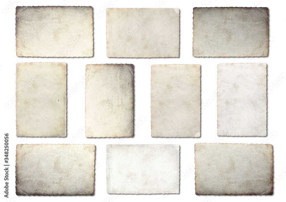 Old photo paper texture isolated on white background. Photo frames. Space for your text. Old photo paper texture isolated on white background. Photo frames. Space for your text.