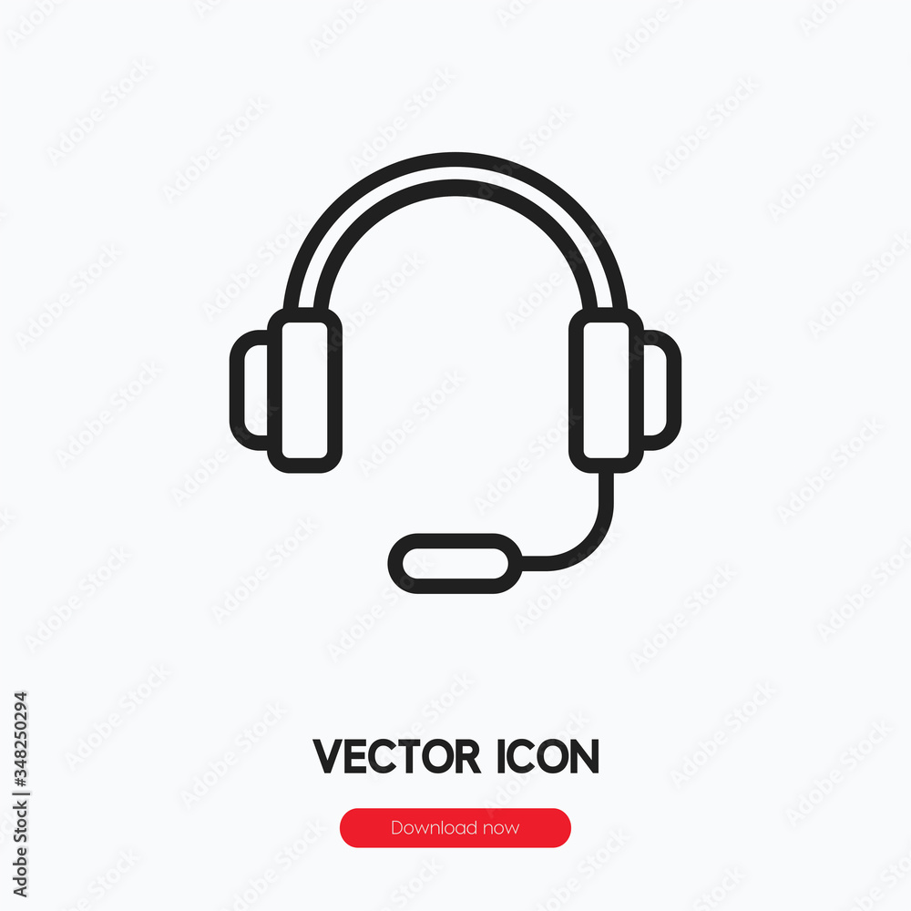 headset icon vector sign symbol headset icon vector sign symbol