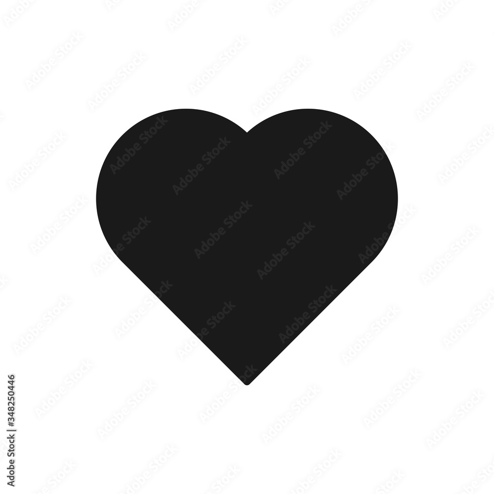 Black heart icon isolated on white background. Like symbol modern, simple, vector, icon for website design, mobile app, ui. Vector Illustration