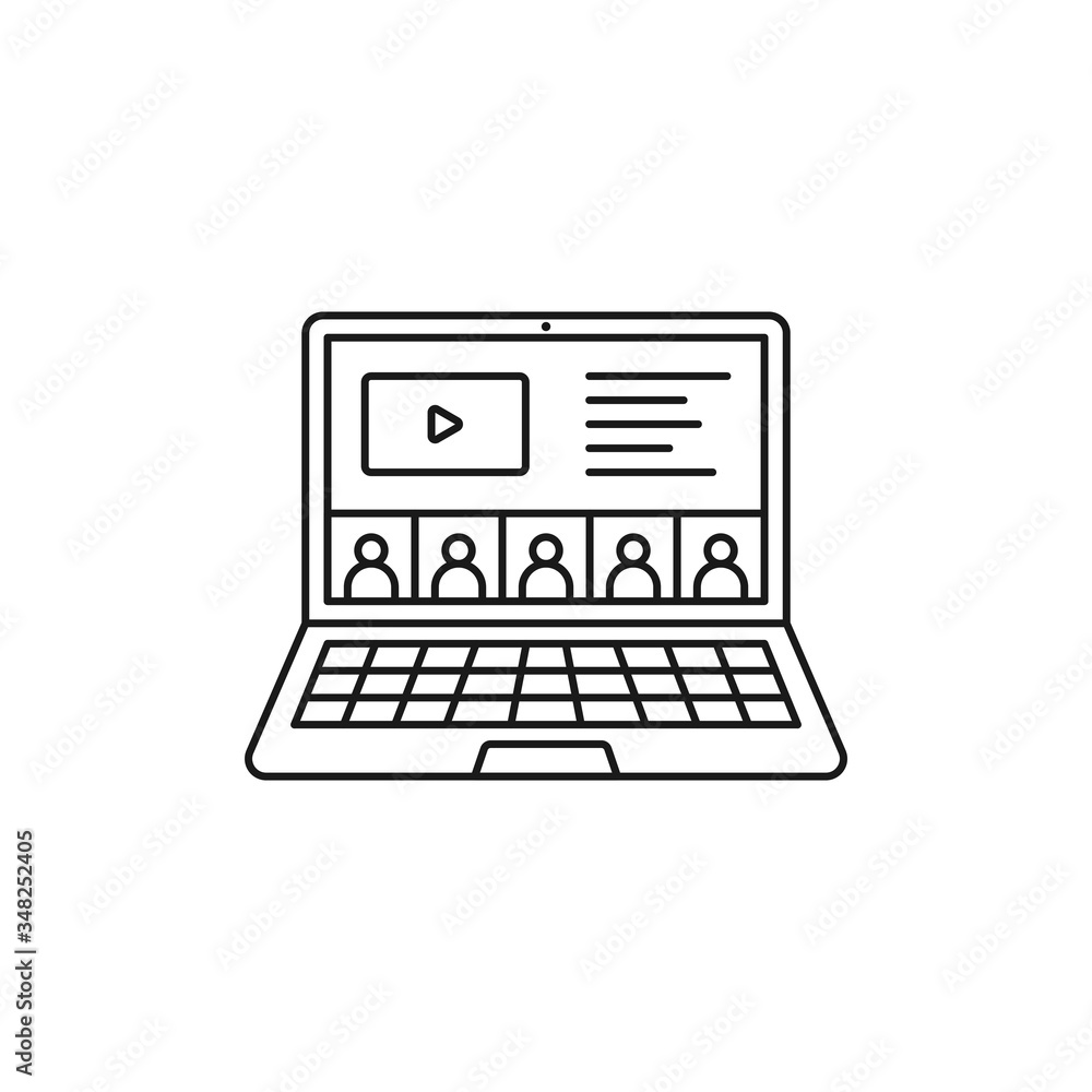 Online presentation icon. Video connection symbol modern, simple, vector, icon for website design, mobile app, ui. Vector Illustration Online presentation icon. Video connection symbol modern, simple, vector, icon for website design, mobile app, ui. Vector Illustration