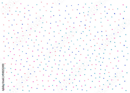 hand drawn dots marker blue pink light blue abstract background white paper photo