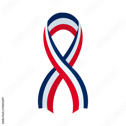 bastille day concept, ribbon with france flag colors design, flat style