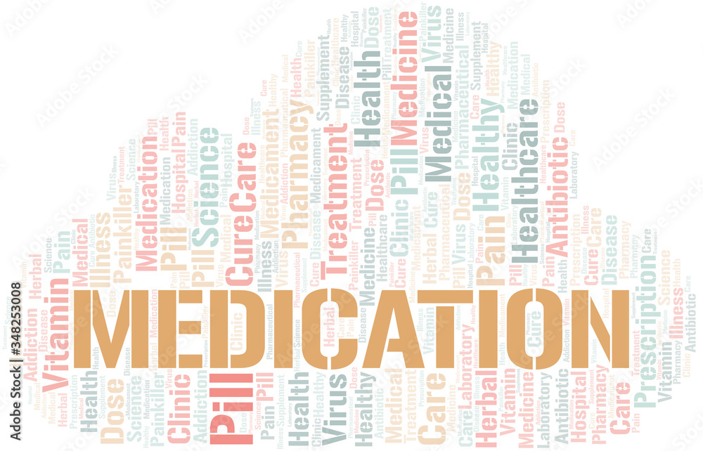 Medication word cloud collage made with text only. Medication word cloud collage made with text only.