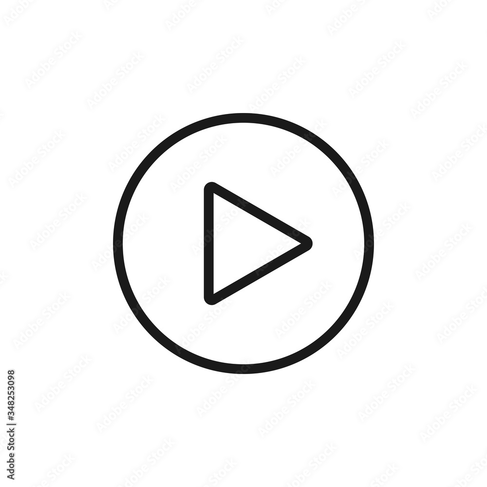 Play button icon. Vector Illustration Play button icon. Vector Illustration