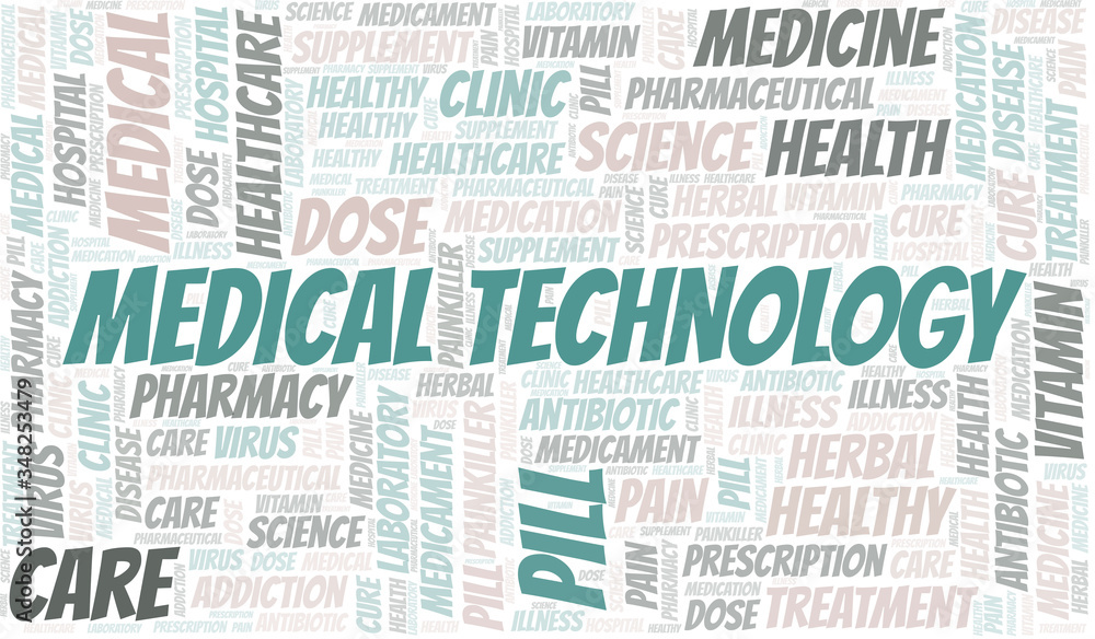 Obraz premium Medical Technology word cloud collage made with text only.