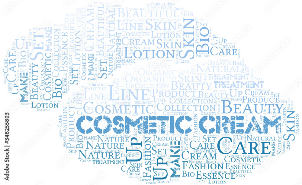 Fototapeta premium Cosmetic Cream word cloud collage made with text only.