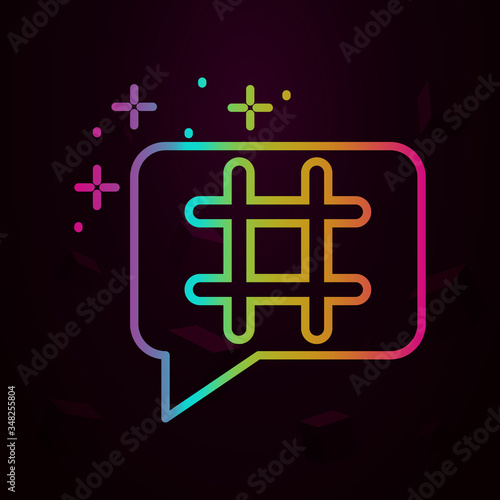 bubble hashtag nolan icon Simple thin line, outline vector of fame icons for ui and ux, website or mobile application