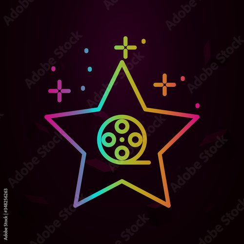 Fame star film nolan icon Simple thin line, outline vector of fame icons for ui and ux, website or mobile application