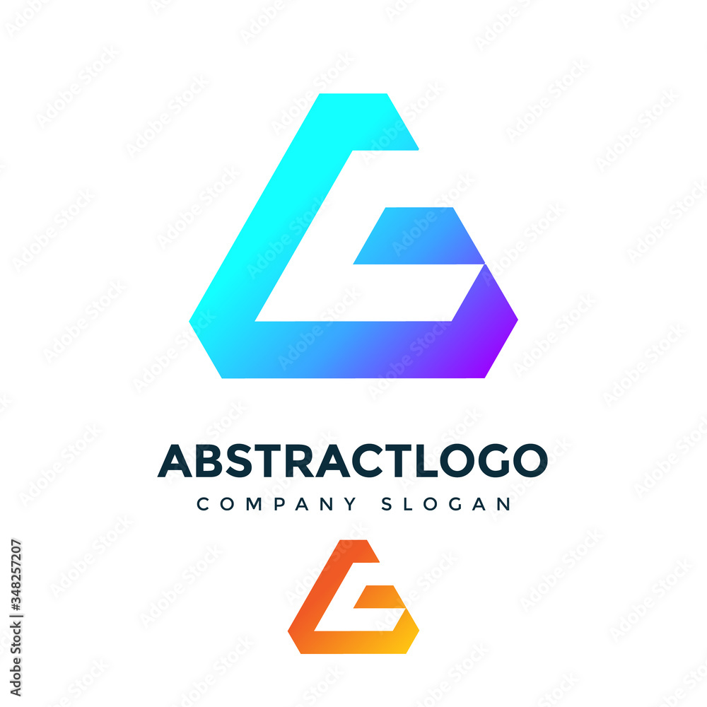 Fototapeta premium Colorful Modern Creative GC Letter Logo Design Icon Vector Template