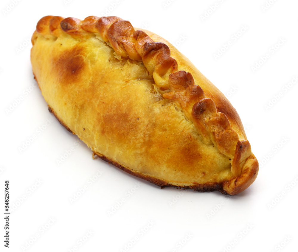 homemade saltena, empanada with a juicy filling, Bolivian breakfast homemade saltena, empanada with a juicy filling, Bolivian breakfast
