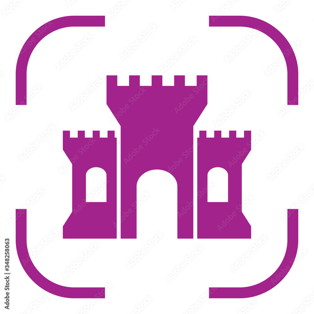 Castle simple icon. Flat desing