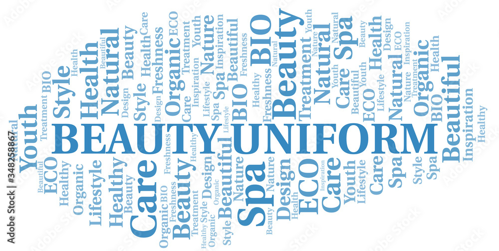 Beauty Uniform word cloud collage made with text only. Beauty Uniform word cloud collage made with text only.