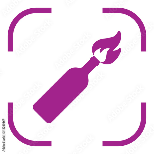 Molotov cocktail simple icon. Flat desing
