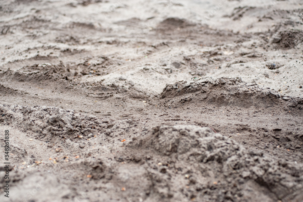 Naklejka premium Dirty sand, environment problem concept